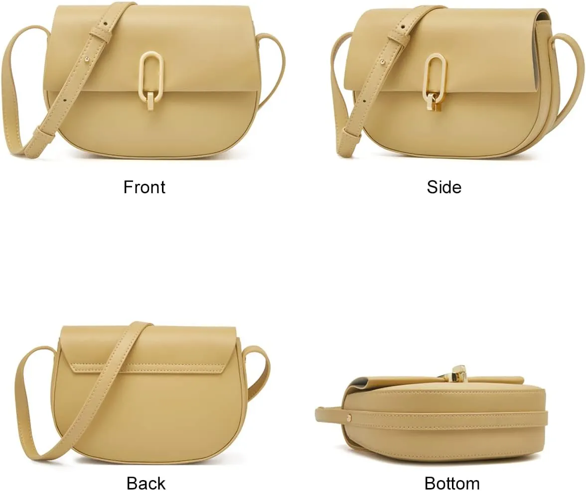 FOXLOVER Cell Phone Crossbody Bags for Women Twist Closure Flap Small Mini Size Vertical Wallet Purse