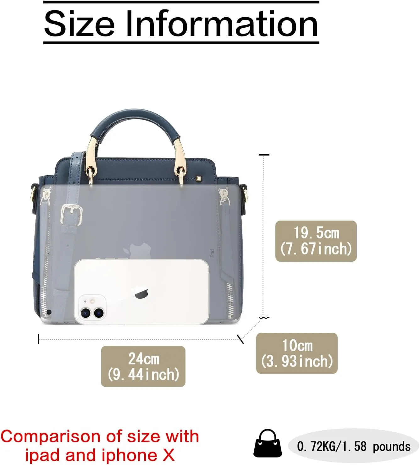 FOXLOVER Crossbody Bags for Women Satchel Handbags Medium Size Women's Top-Handle Shoulder Handbag with Zipper Pocket