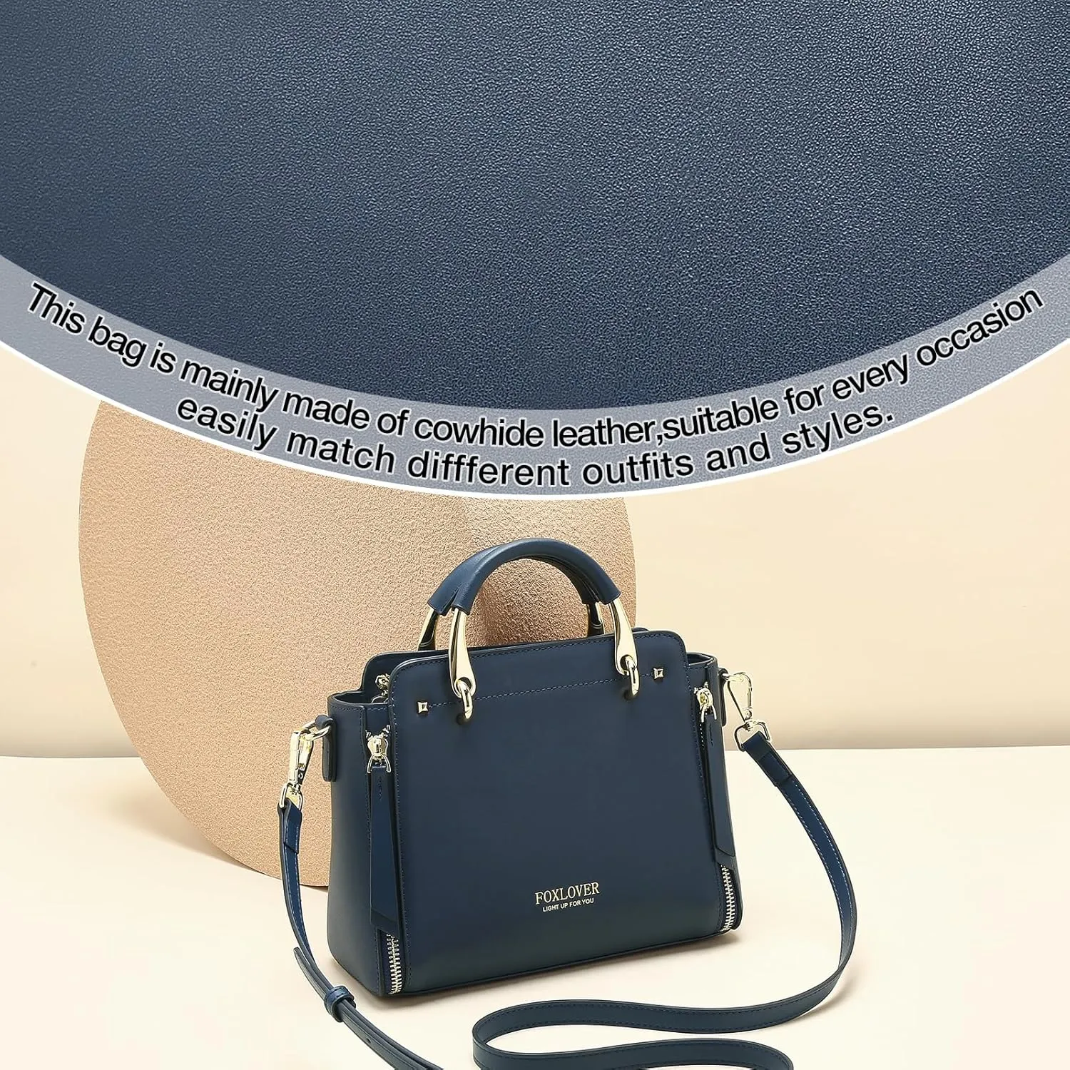 FOXLOVER Crossbody Bags for Women Satchel Handbags Medium Size Women's Top-Handle Shoulder Handbag with Zipper Pocket