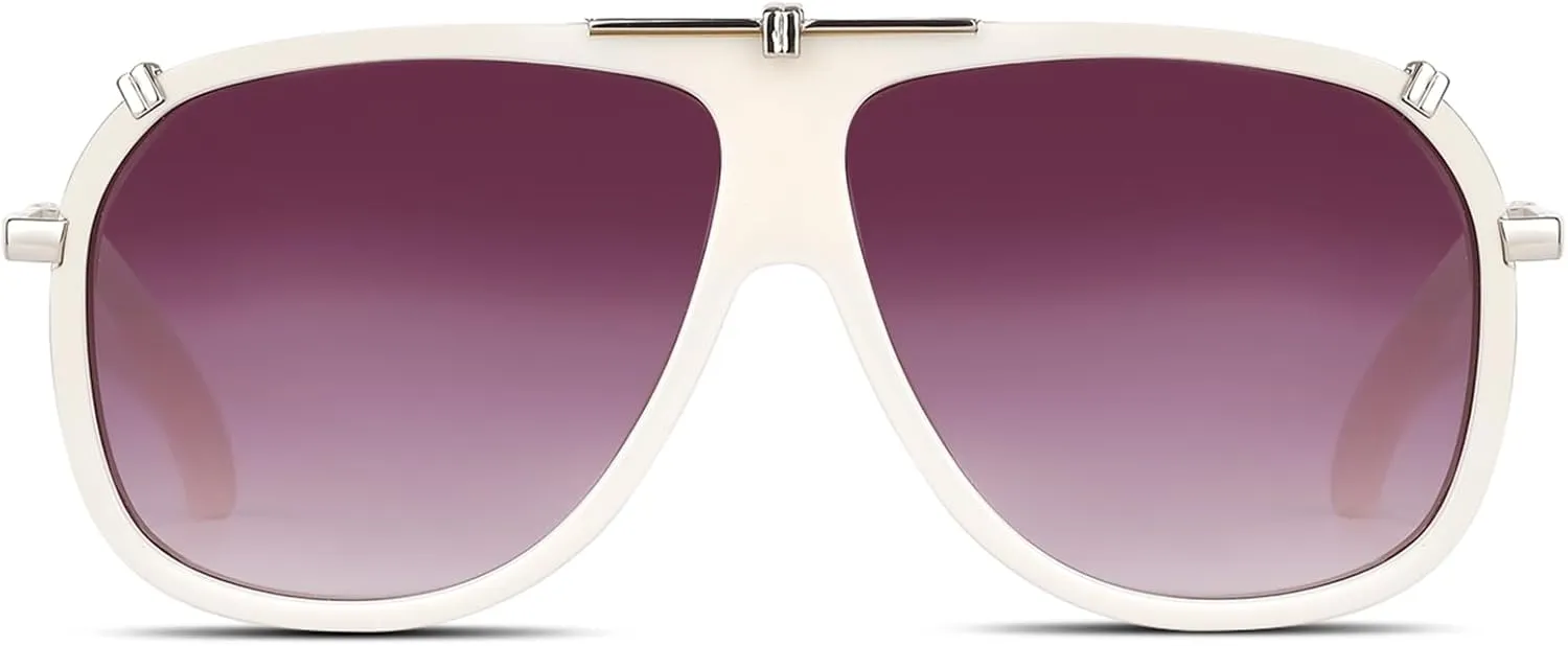 Freckles Mark 70s Italian Mob Boss Retro Square Sunglasses for Men Women Vintage Disco Sun Glasses