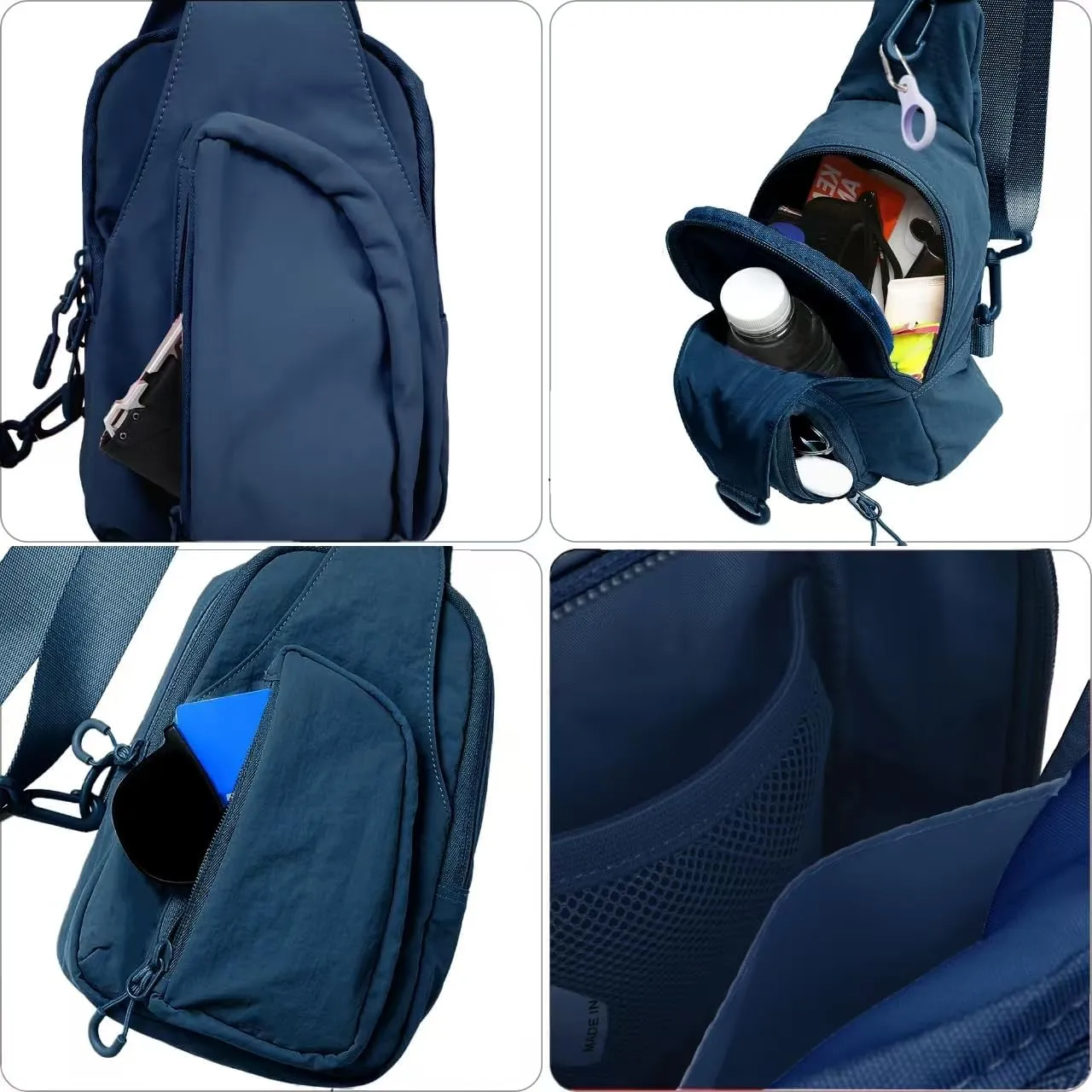 FREE ROCK Small Crossbody Bag Mini Nylon Sling Bag Cross Body Bag Chest Bag For Outdoors Hiking Traveling For Women Men (Blue)