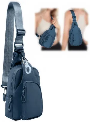 FREE ROCK Small Crossbody Bag Mini Nylon Sling Bag Cross Body Bag Chest Bag For Outdoors Hiking Traveling For Women Men (Blue)