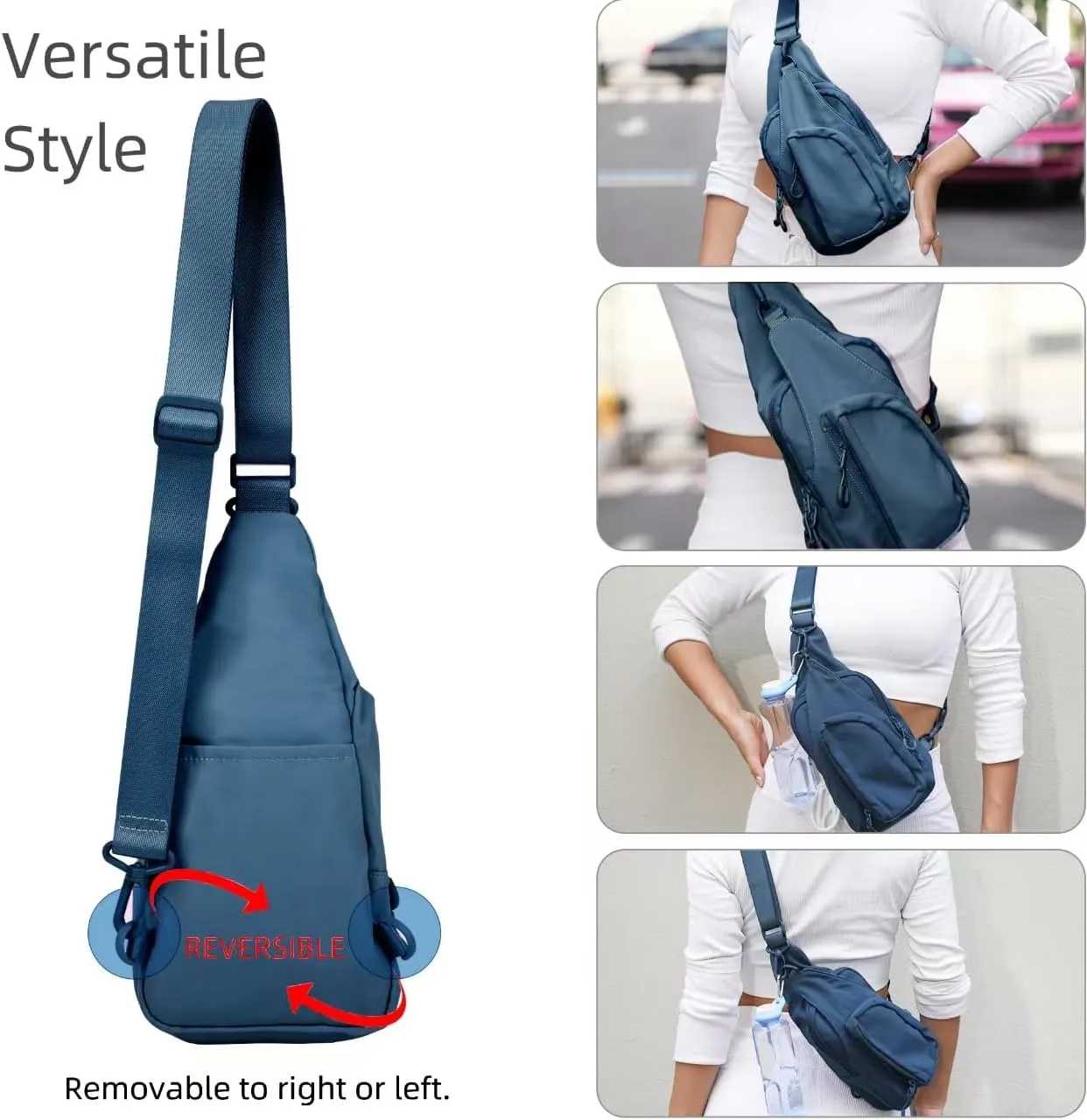 FREE ROCK Small Crossbody Bag Mini Nylon Sling Bag Cross Body Bag Chest Bag For Outdoors Hiking Traveling For Women Men (Blue)