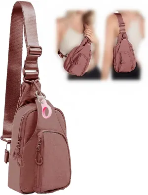 FREE ROCK Small Crossbody Bag Mini Nylon Sling Bag Cross Body Bag Chest Bag For Outdoors Hiking Traveling For Women Men (Brown)