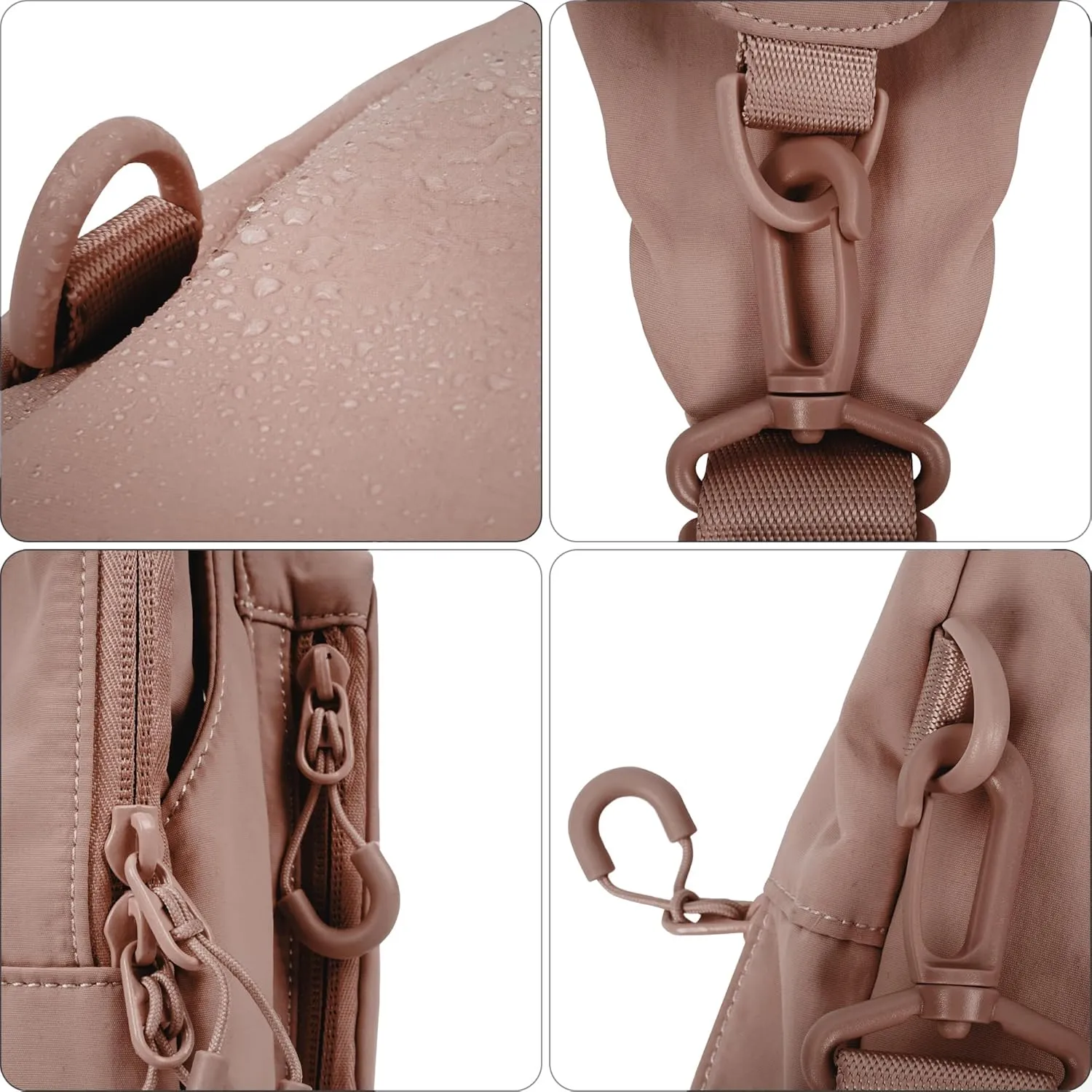 FREE ROCK Small Crossbody Bag Mini Nylon Sling Bag Cross Body Bag Chest Bag For Outdoors Hiking Traveling For Women Men (Brown)