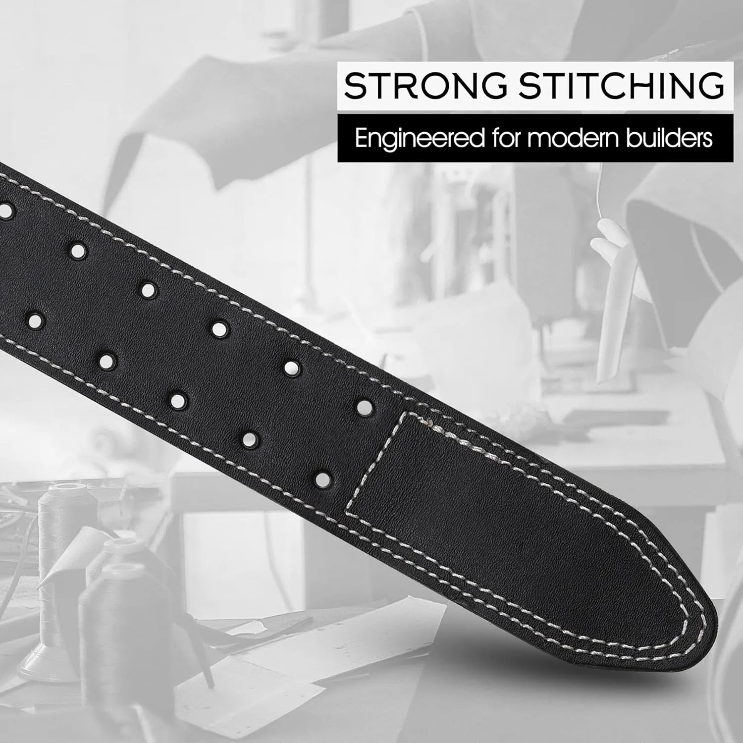 FUERI Tool Belt Heavy Duty Black Leather Utility Belts for Bags Construction Carpenters Electricians Framers Ironworkers Men Pouches Suspenders Women