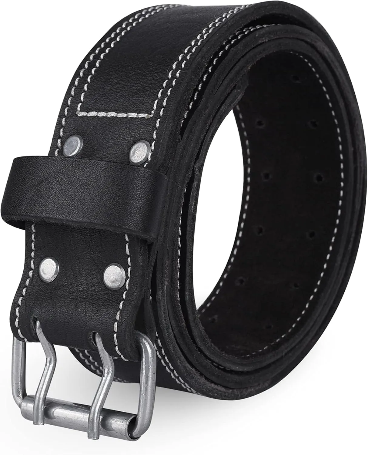 FUERI Tool Belt Heavy Duty Black Leather Utility Belts for Bags Construction Carpenters Electricians Framers Ironworkers Men Pouches Suspenders Women