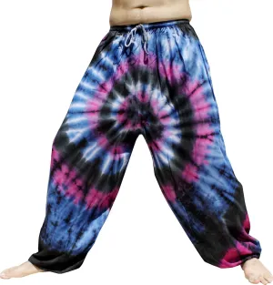 Full Funk Wide Breezy Leg Rayon Tie Dyed Elastic Waist Thin Summer Pants