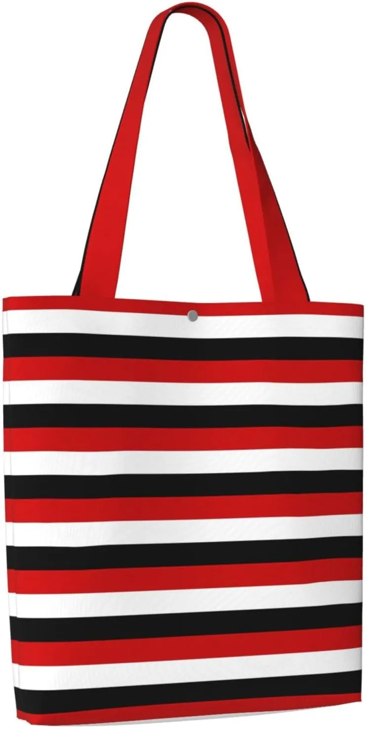 Fun Geometric Lines Green Canvas Totes Bag Shoulder Bags Shopping Crossbody Work Bag 13.8 X 15.4 inch