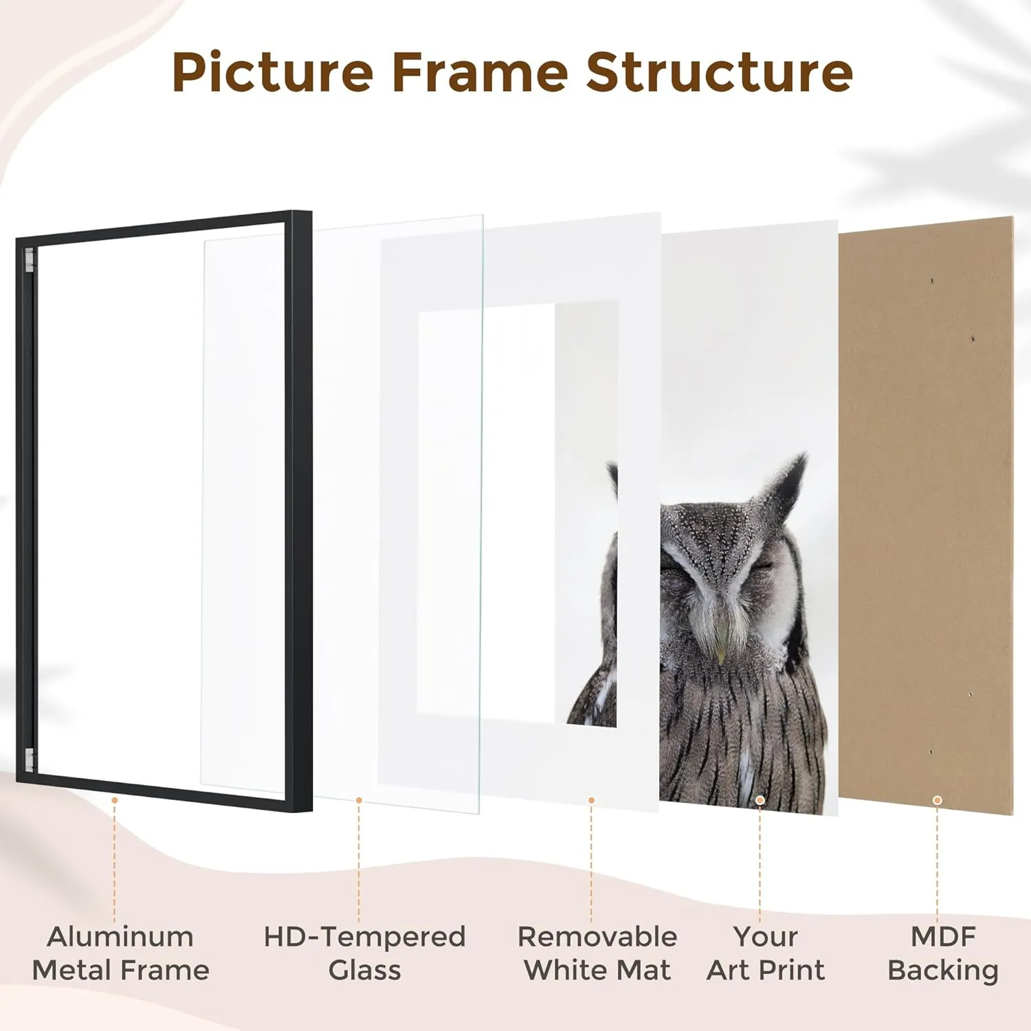 Fun Memories 20x28 Picture Frame, 20 x 28 Metal Poster Frame with Mat for 14x22 Photo - HD Tempered Glass - Vertical and Horizontal Display