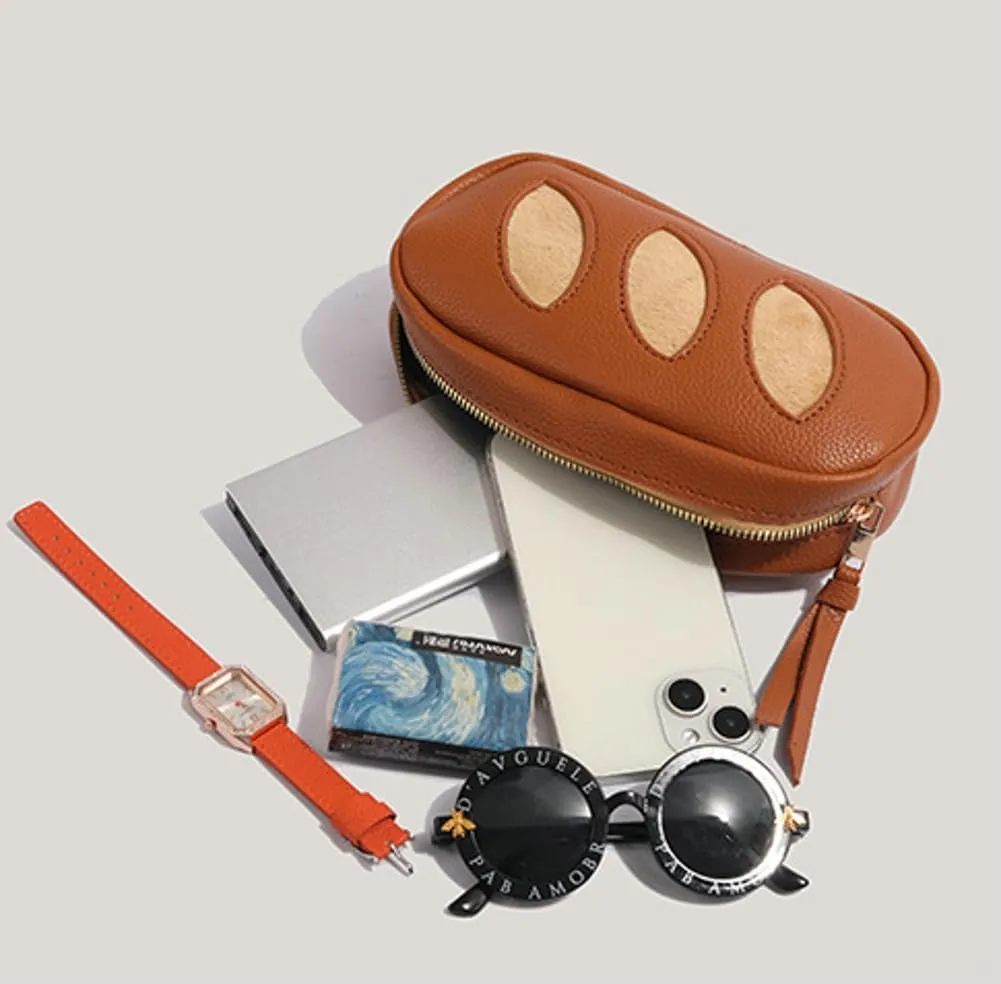 Funny Bread Shoulder Bag Cute Food Crossbody Purse Handbag Novelty Gifts for Best Friend Birthday Women Sister