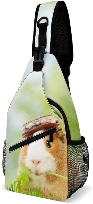 Funny Guinea Pig Crossbody Bag Multipurpose Over Shoulder Sling Backpack Travel Chest Side Pouch Daypack