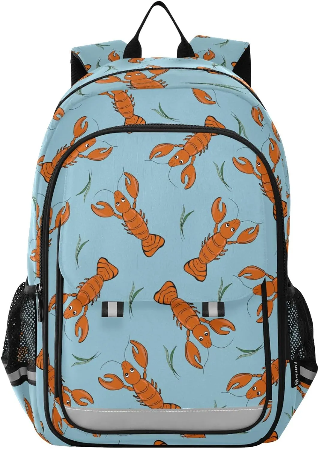 Funny Lobsters Backpack Boys Girls Elementary School Bags Bookbags Laptop Backpack Travel Daypack Safe Reflective Stripes