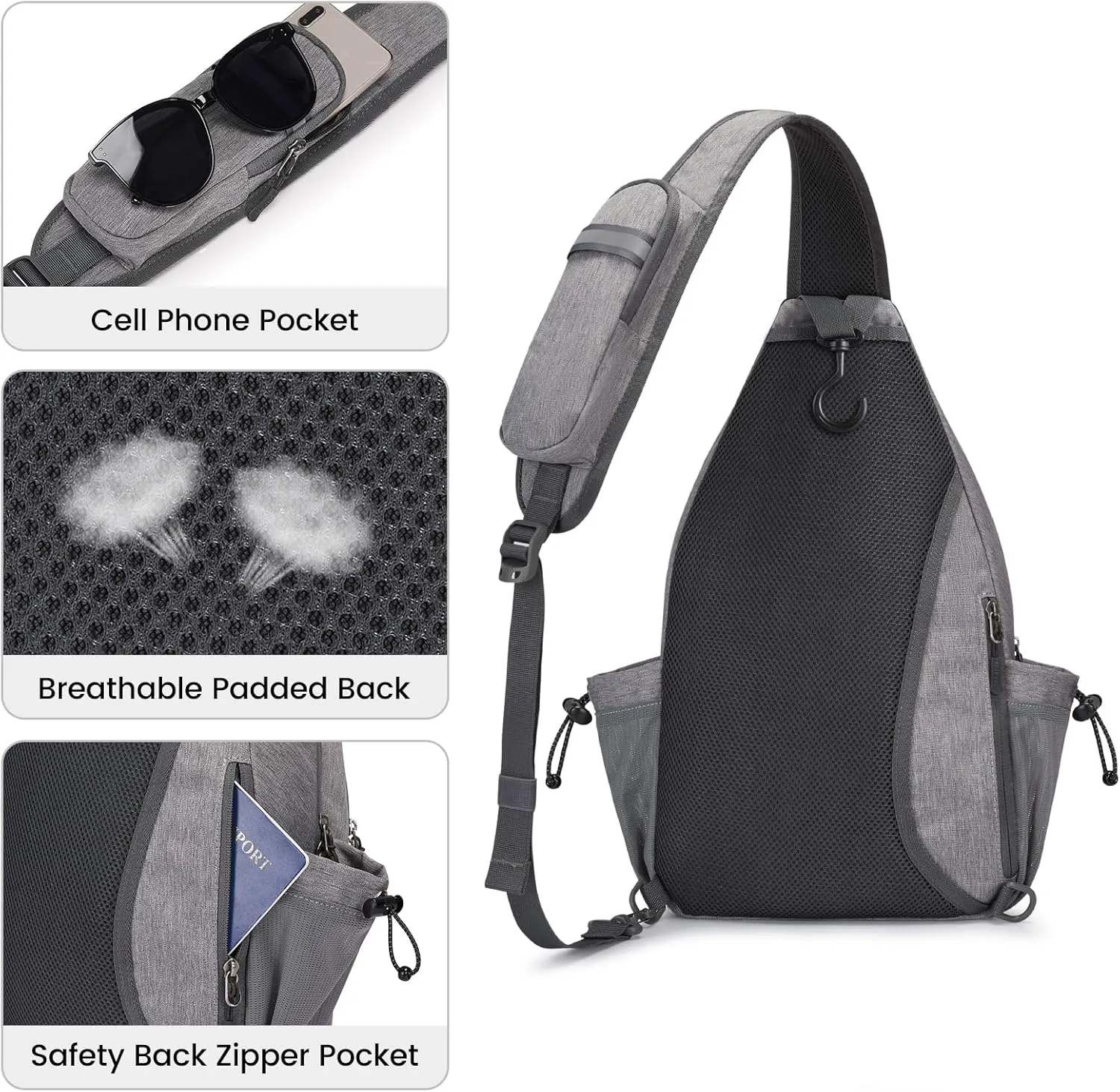 G4Free Pickleball Bag, Crossbody Sling Bag for Men Women, Pickleball Backpack, Pickle Ball Paddle Bag Gifts for Sports