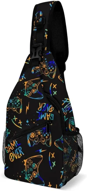Gamer Elements Sling Backpack, Crossbody Shoulder Bag, Chest Bags for Outdoor Travel Fitness