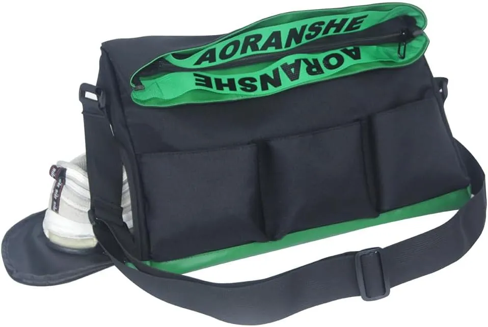 Geerlaqaly gym bag, unisex, large capacity with shoe compartment, dry and wet pocket, sports, travel daily,carried by plane,blackgreen