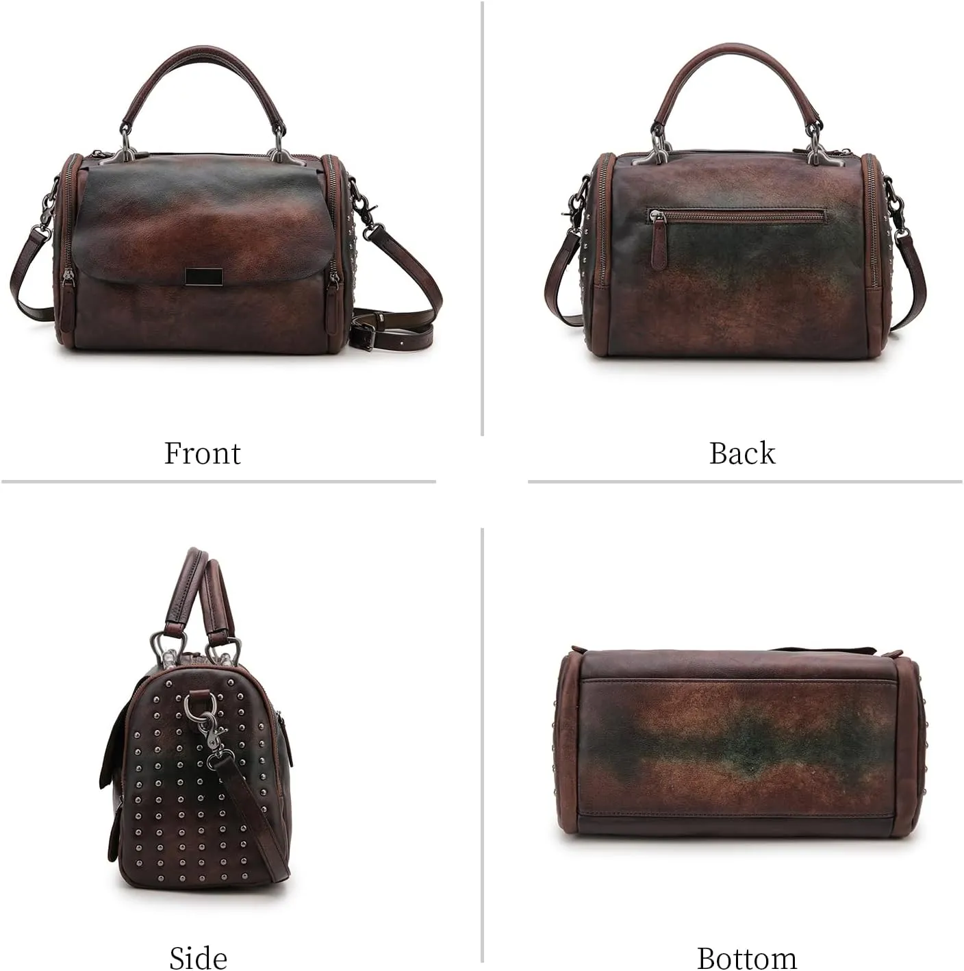 Genuine Leather Handbags Purses For Women Satchel Shoulder Bag Ladies Crossbody Tote Bags