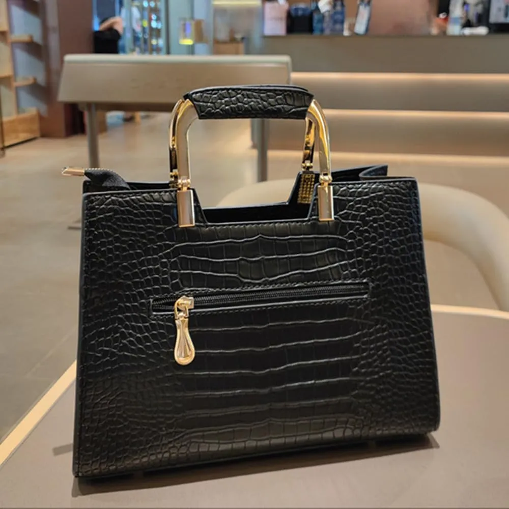 Genuine Leather Women's Top Handle Satchel Crossbody Handbags Fur Shoulder Purses Large Capacity Portable Tote Bags