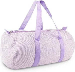 GFU Duffle Travel Bag, Seersucker Sports Duffle Bag, Weekender Overnight Bag, Lightweight Personal Items Bags