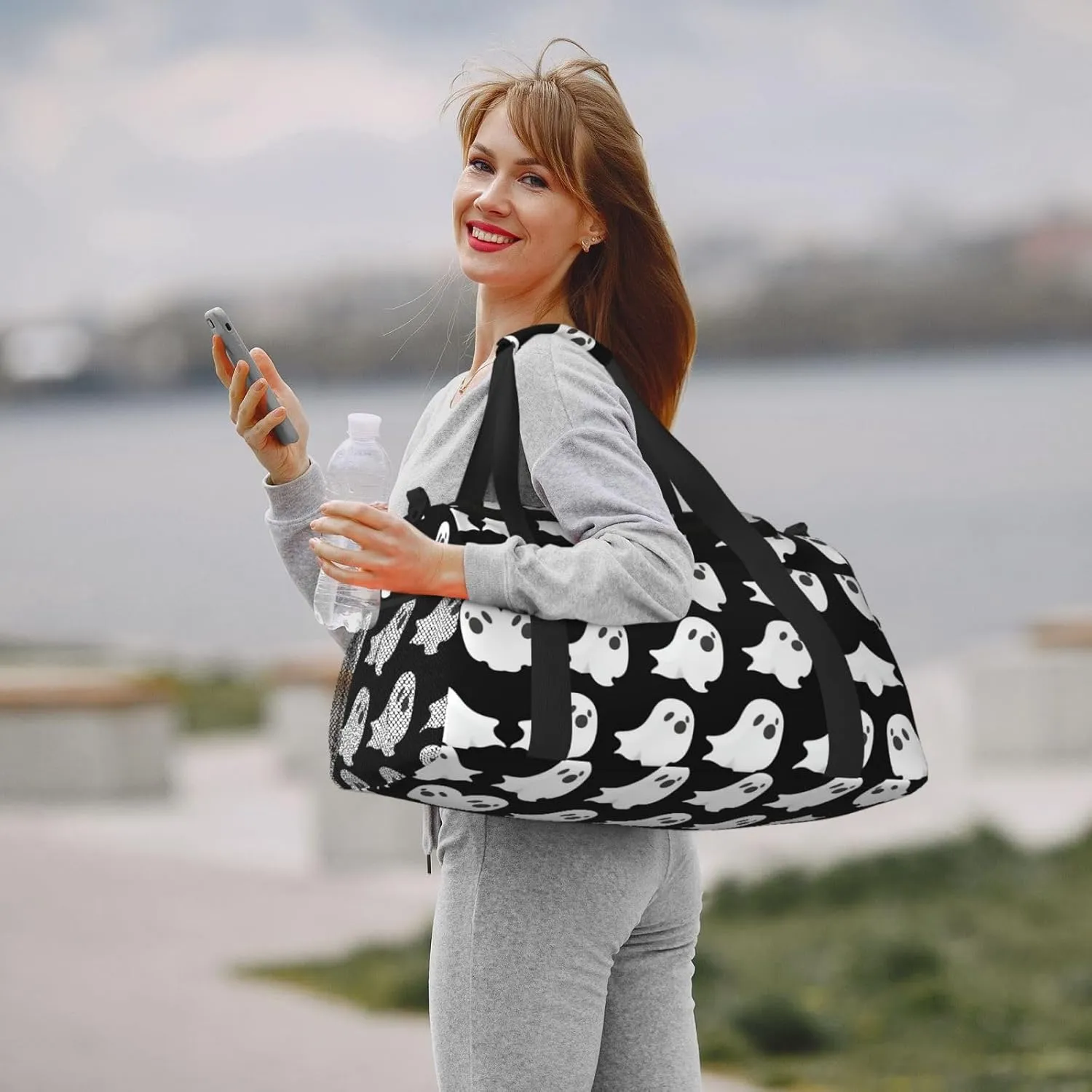 Ghost Halloween Pattern Travel Bag, Weekender Bags For Women Men For Outdoor Adventures, Ideal For Camping And Hiking