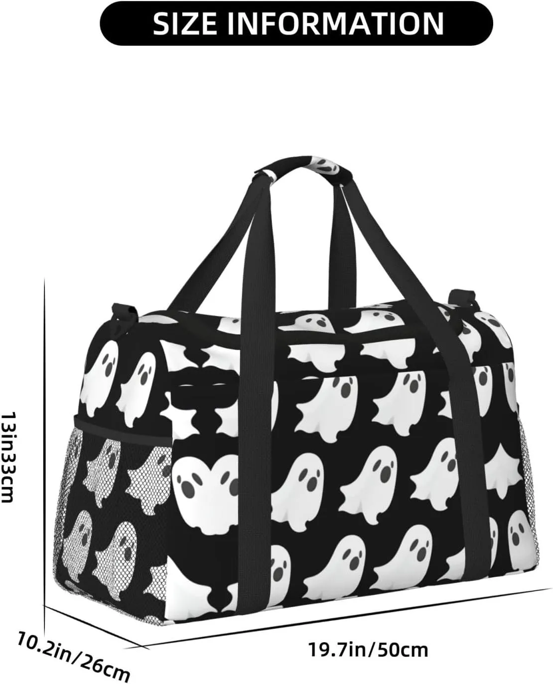 Ghost Halloween Pattern Travel Bag, Weekender Bags For Women Men For Outdoor Adventures, Ideal For Camping And Hiking
