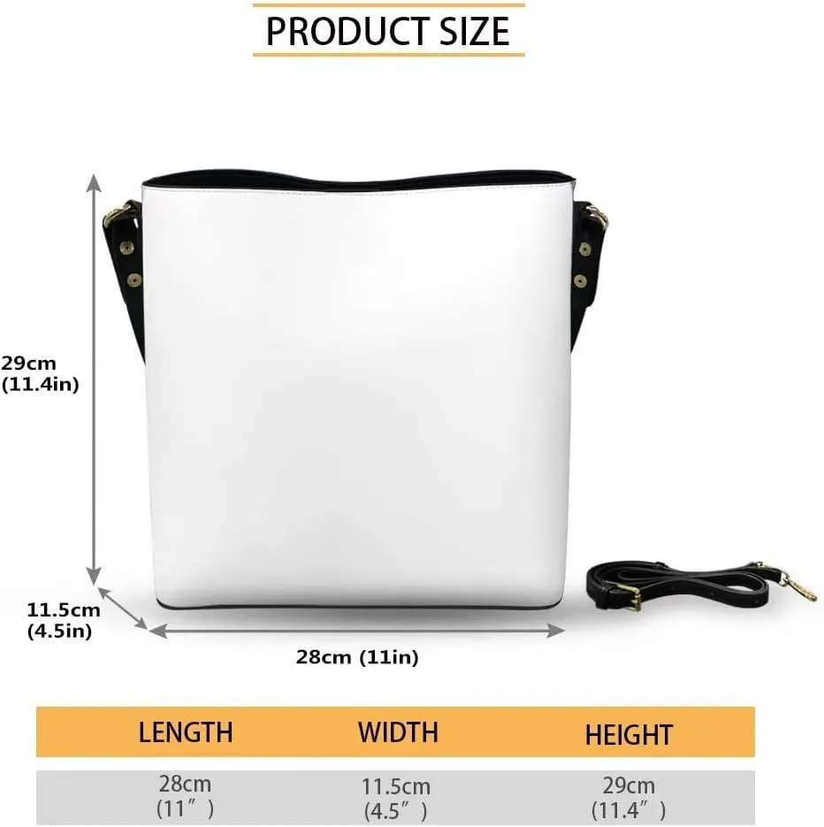 GIFTPUZZ Bucket Bags for Women Breast Cancer Awareness Accessories Pink Riboons Tote Bag with PU Leather