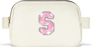 Gifts for Girls Teens Kids - Birthday Gifts for Daughter Sister Her,Teen Girl Essentials,Travel Essentials,Cute Teen Trendy Stuff Waist Packs Belt Bag Crossbody Bag | Cream,Initial S