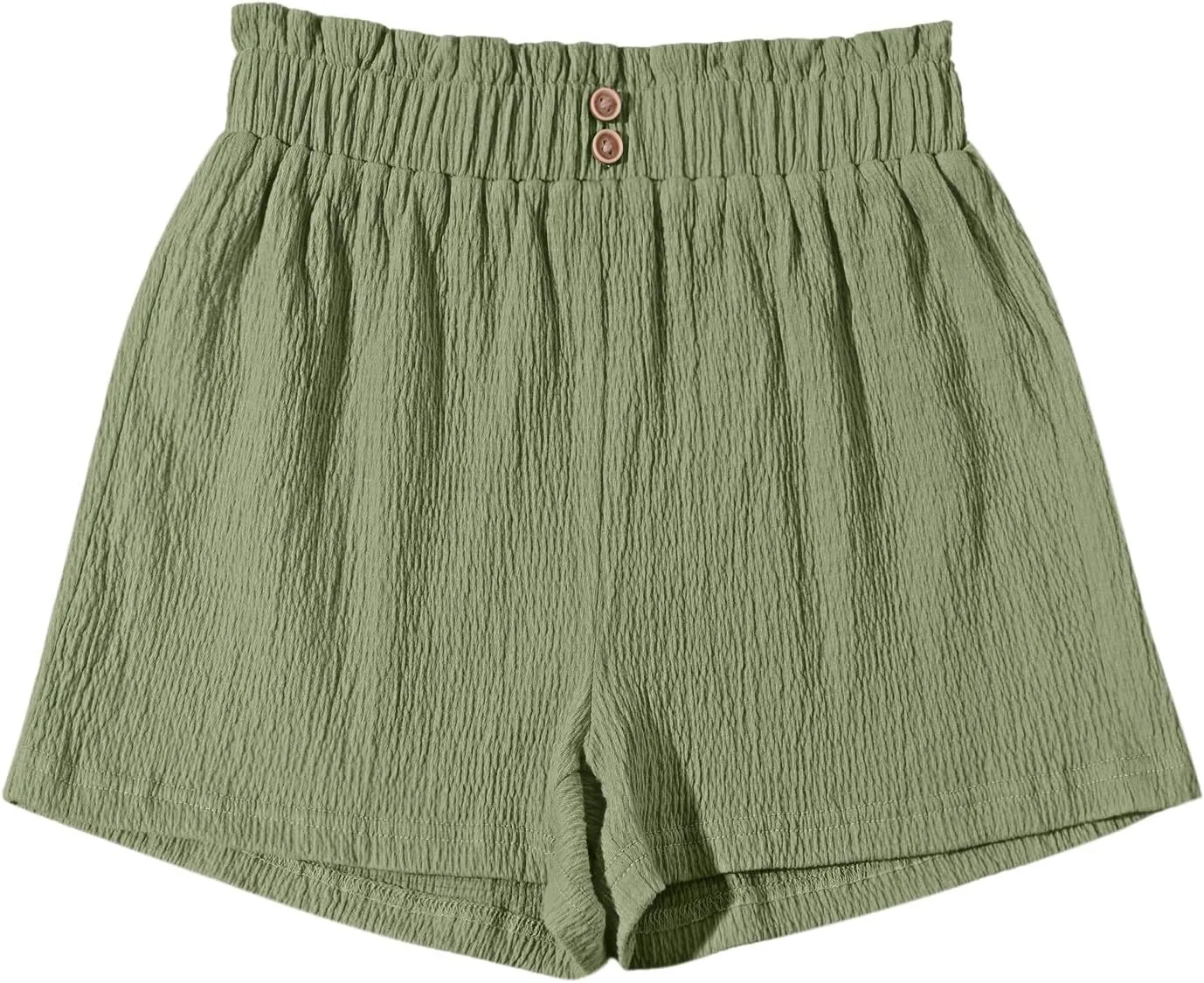 Girls' Casual Ruffled Paperbag Waist Shorts Elastic Summer Wide Leg Shorts