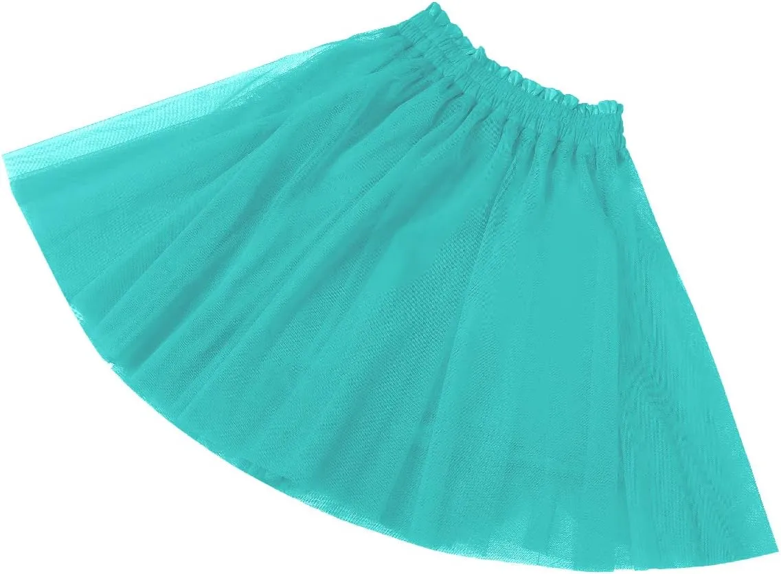 Girstunm Women's Elastic Waist Dancing Dress Princess Mesh Tulle Above Knee Skirts