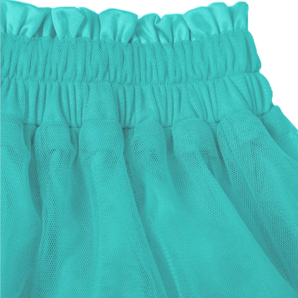 Girstunm Women's Elastic Waist Dancing Dress Princess Mesh Tulle Above Knee Skirts