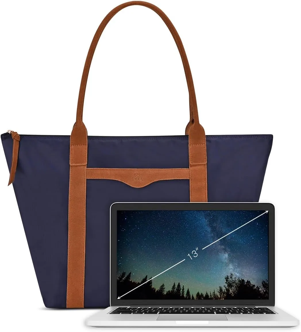 GM LIKKIE Nylon Tote Bags for Women, Shoulder Hobo Purse with genuine leather handle, Weekend Travel Handbag