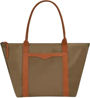 GM LIKKIE Nylon Tote Bags for Women, Shoulder Hobo Purse with genuine leather handle, Weekend Travel Handbag
