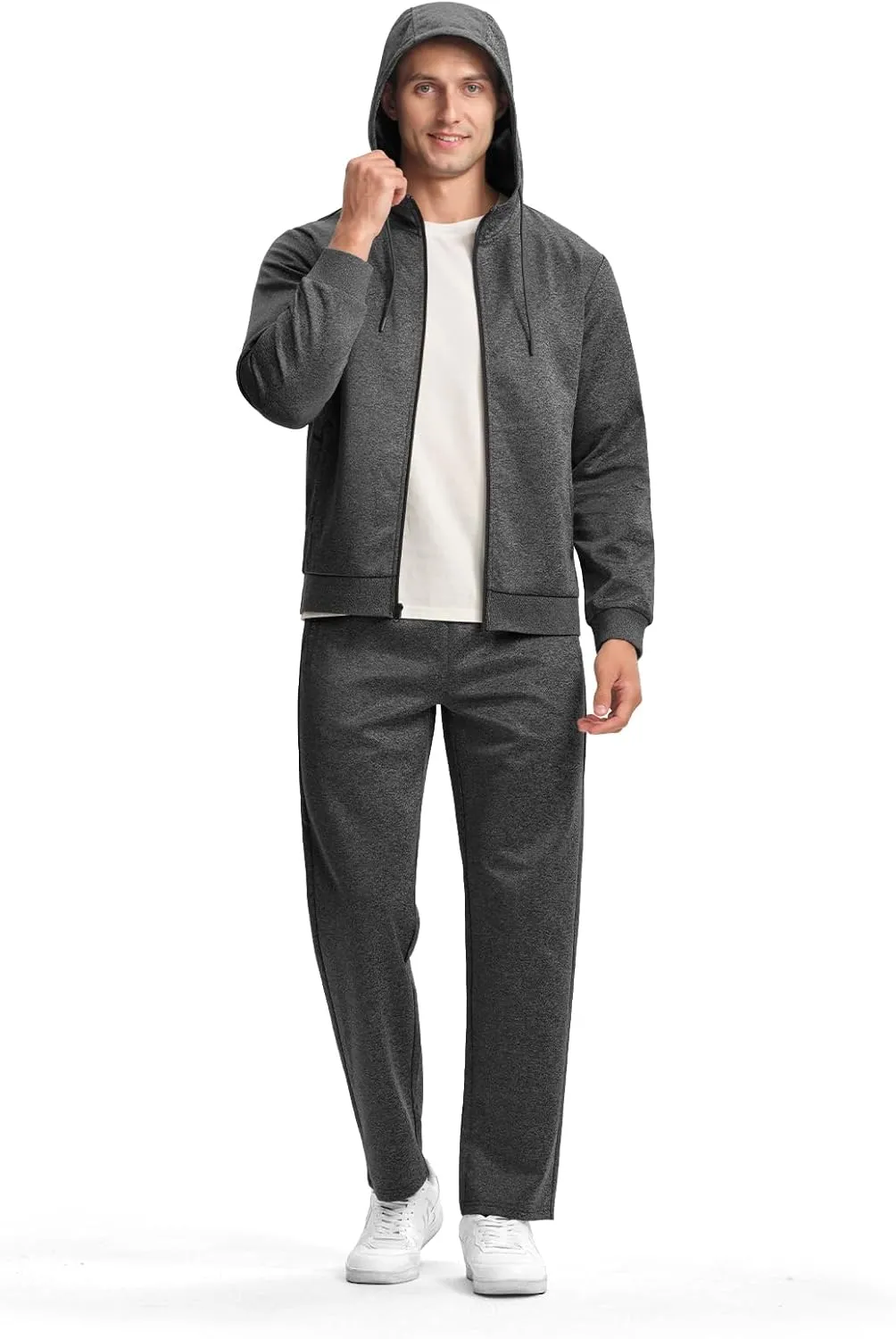 Gopune Men's Tracksuit 2 Pieces Set Hoodie Sweatsuits Full Zip Athletic Jogging Suits Long Sleeve Casual Sports Outfits