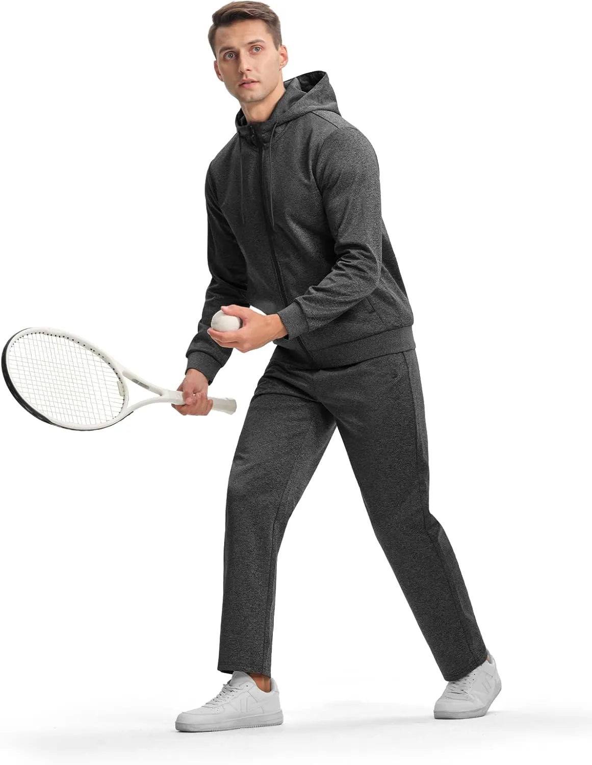 Gopune Men's Tracksuit 2 Pieces Set Hoodie Sweatsuits Full Zip Athletic Jogging Suits Long Sleeve Casual Sports Outfits