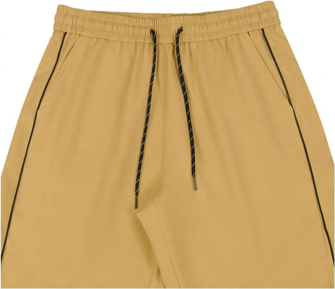 GORGLITTER Men's Baggy Track Pants Y2K Drawstring Elastic Waist Wide Leg Parachute Pants