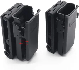 GOTICAL Double Magazine Pouch Adjustable Quick Pull Bag Glock with Belt Clip 9mm to .45 Cal. 45ACP for All Pistol G17 1911 M92 P226 USP