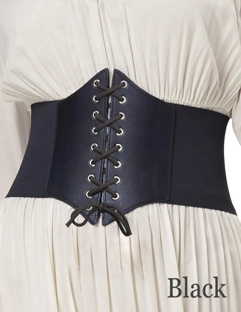 GRACE KARIN Lace-up Cinch Belt Tied Corset Elastic Waist Belt 2 Piece