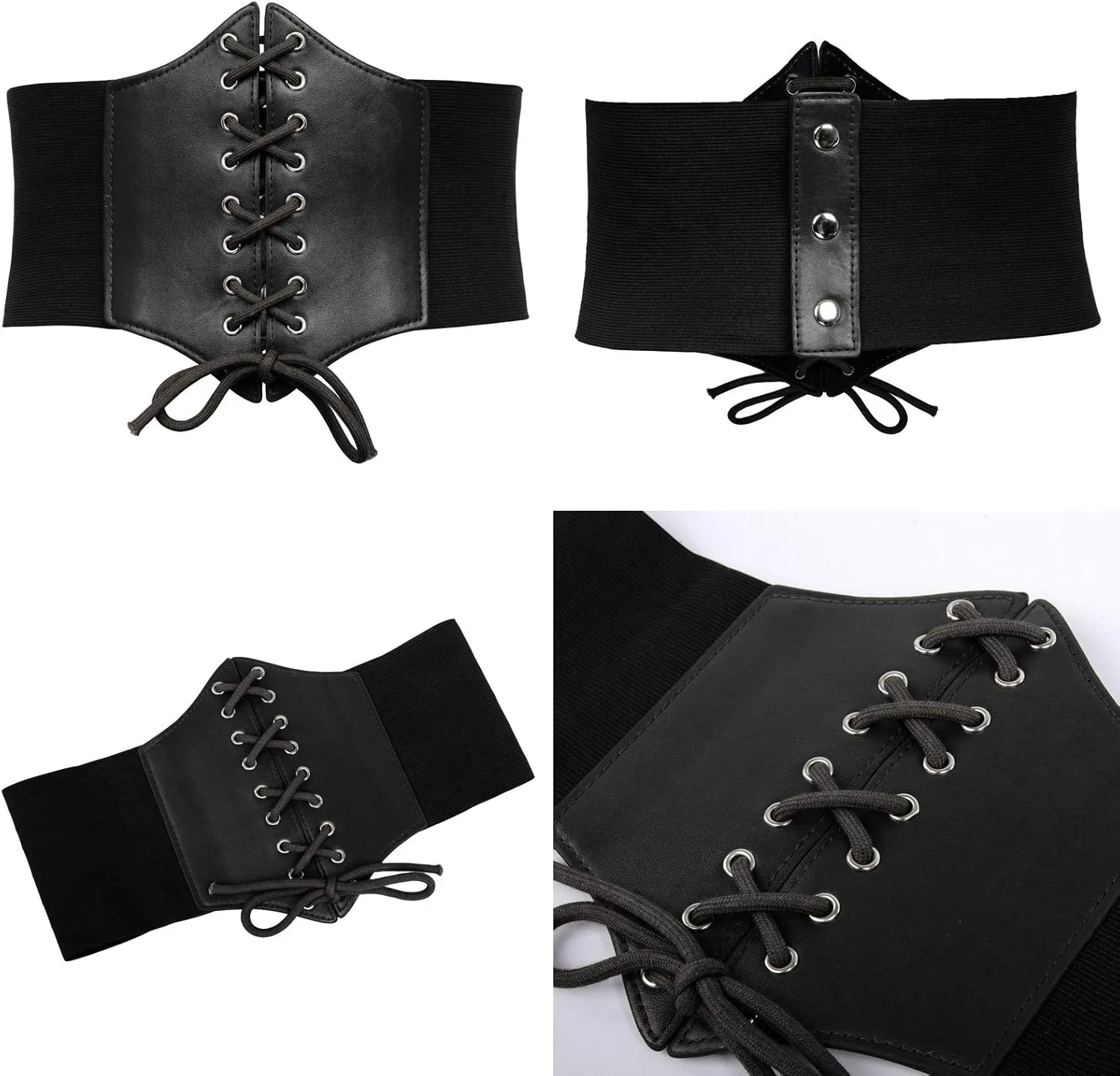 GRACE KARIN Lace-up Cinch Belt Tied Corset Elastic Waist Belt 2 Piece