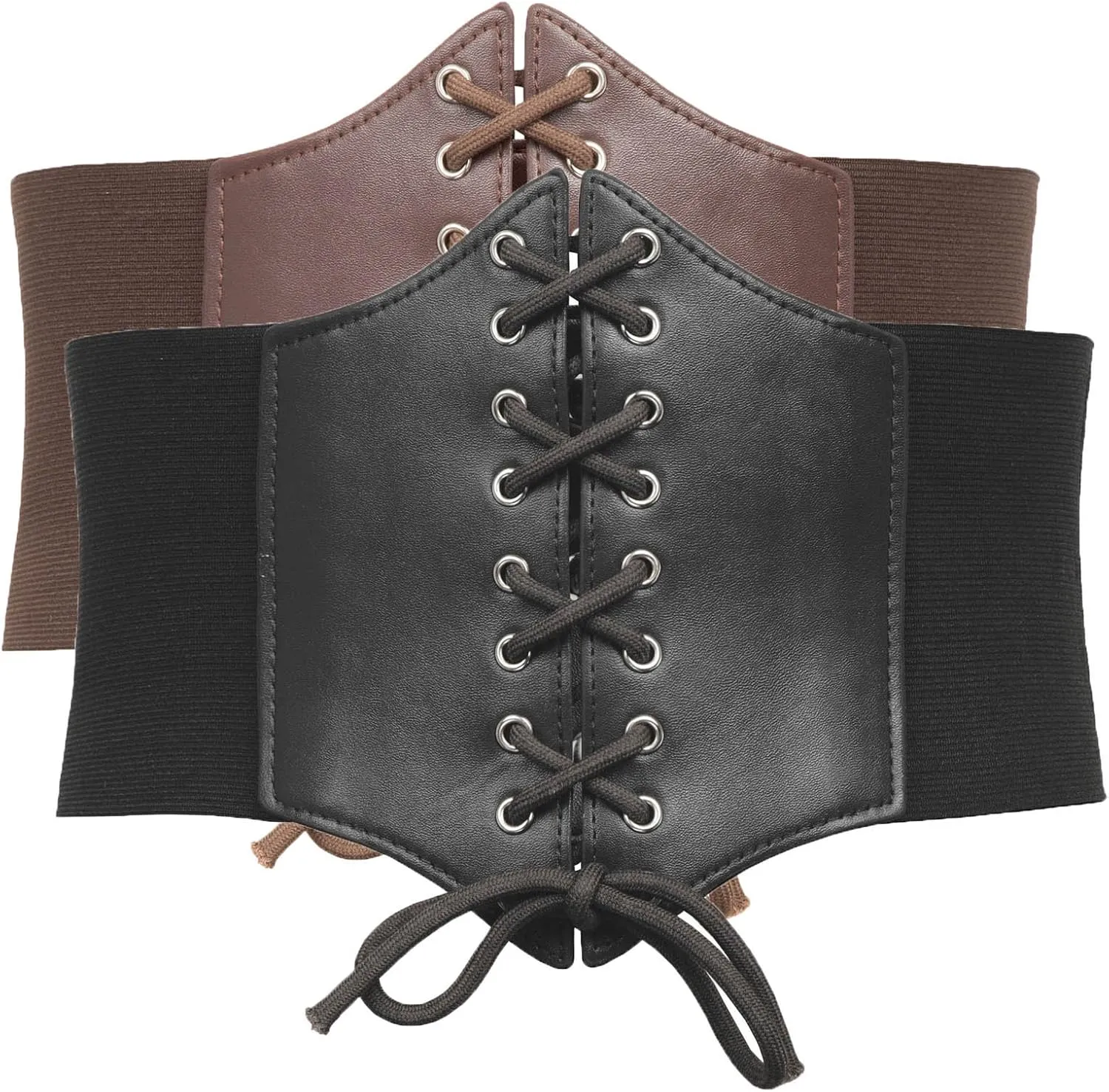GRACE KARIN Lace-up Cinch Belt Tied Corset Elastic Waist Belt 2 Piece