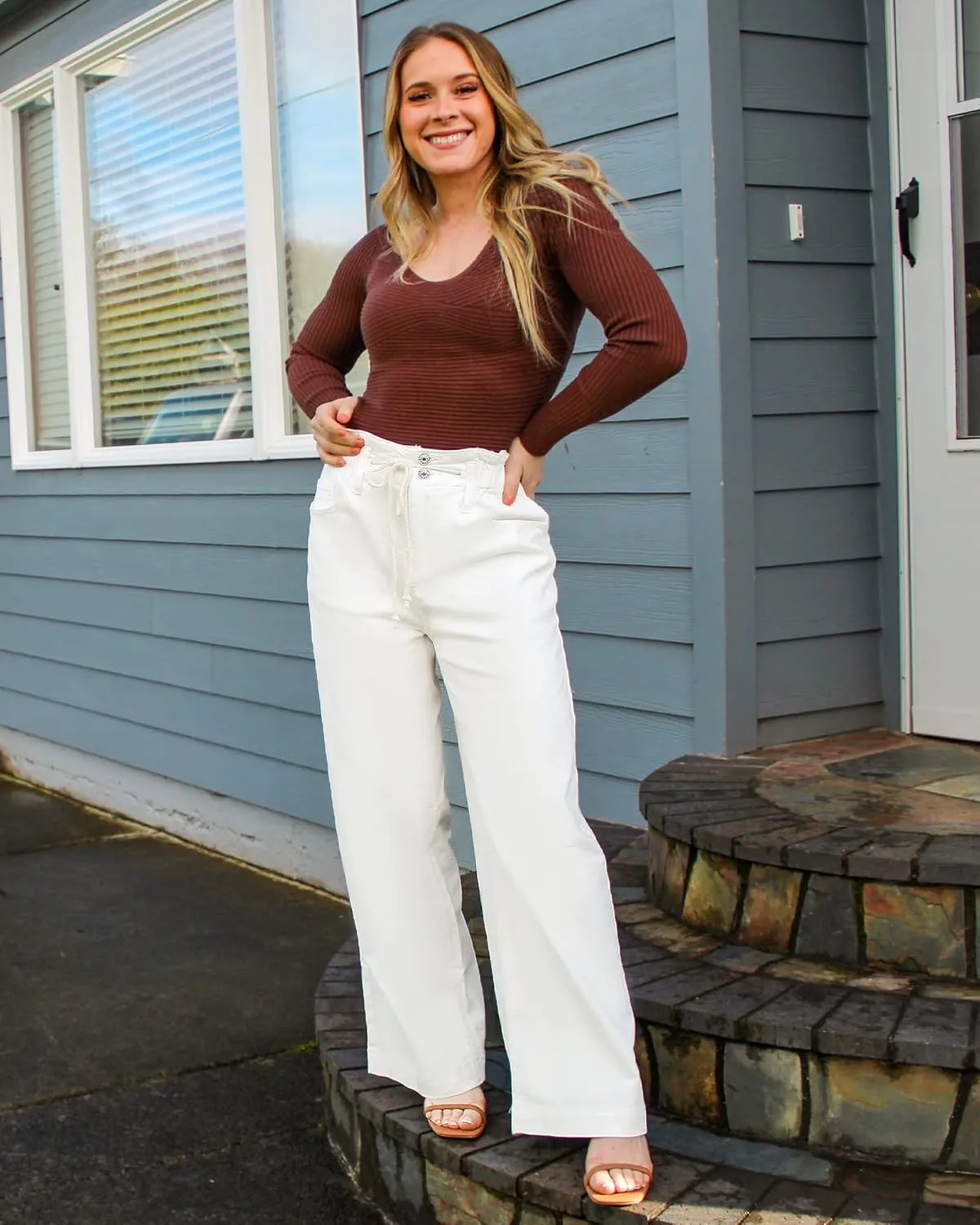 GRAPENT Wide Leg Jeans for Women Stretch High Wasited Elastic Waist Bell Bottom Baggy Y2K Pants