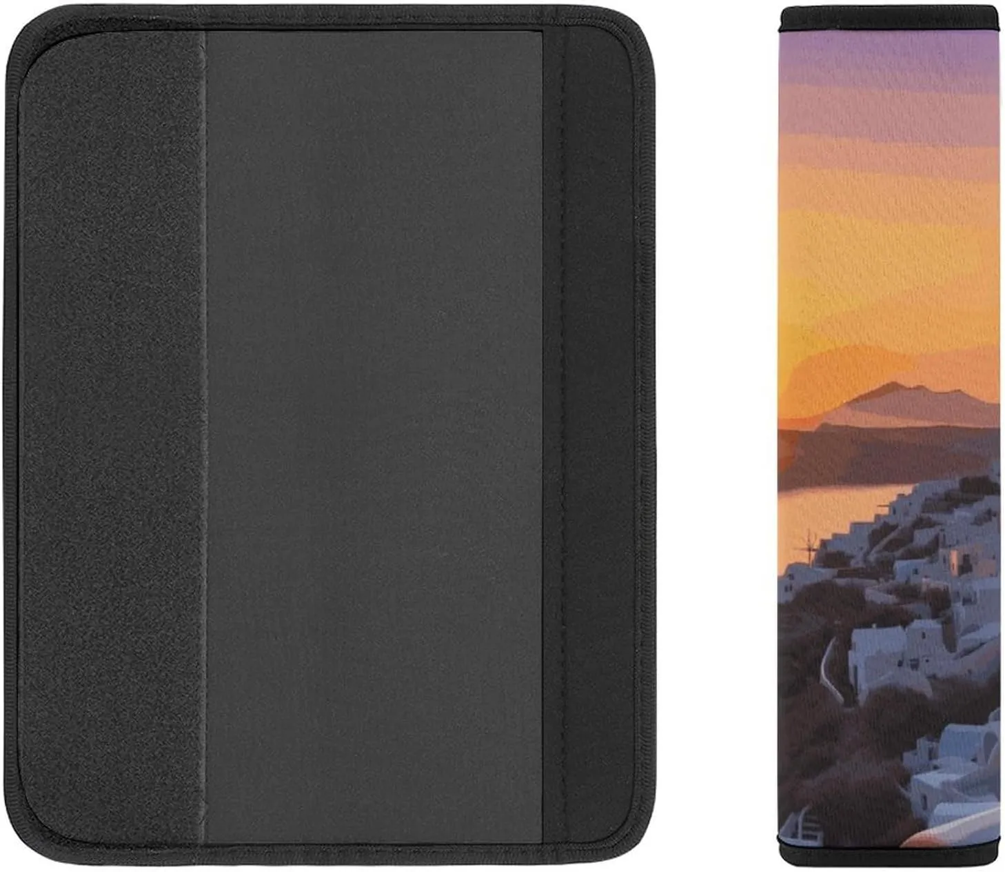 Greece Island Sunset Landscape Auto Seat Belt Cover 2PCS Universal Car Seat Belt Shoulder Protector Pad, Protect Your Shoulders and Neck for Car Seat Belt, Shoulder Bag, Backpack