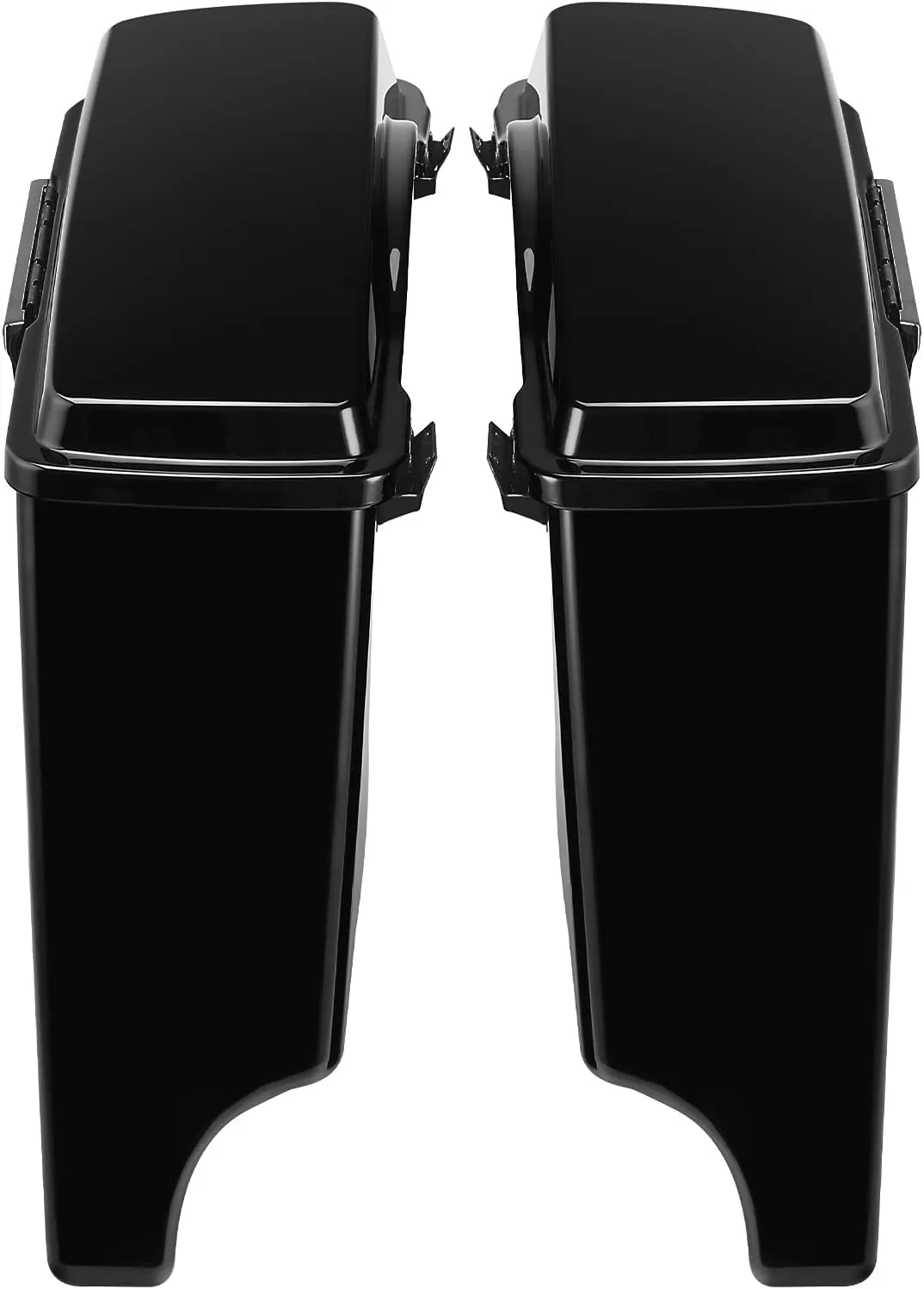 Green-L Vivid Black 5" Stretched Extended Hard Saddlebags with Black Latches Fit for Harley Road King Street Electra Glide Ultra Classic Limited 1993-2013 Touring Models