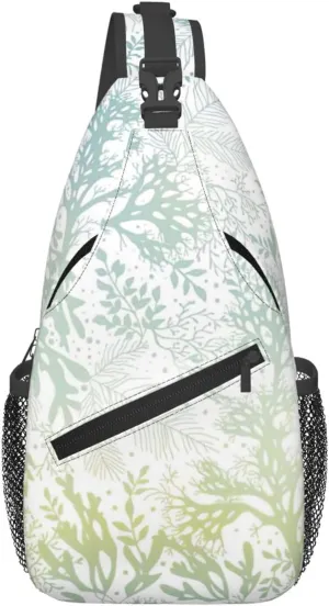 Green Sea Blue Seaweed Crossbody Chest Bag Lightweight Sling Daypackstravel Hiking Cycling For Men Women