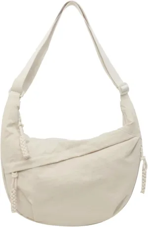 GRPKSSIB Nylon Crescent Bag Hobo Crossbody Bags Casual Sling Bag Slouchy Shoulder Bags Travel Messenger Bag for Women Men