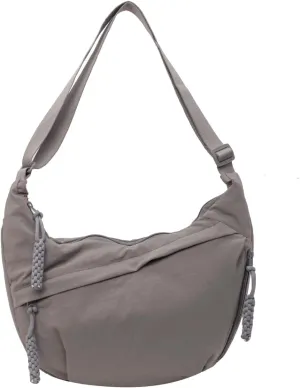 GRPKSSIB Nylon Crescent Bag Hobo Crossbody Bags Casual Sling Bag Slouchy Shoulder Bags Travel Messenger Bag for Women Men