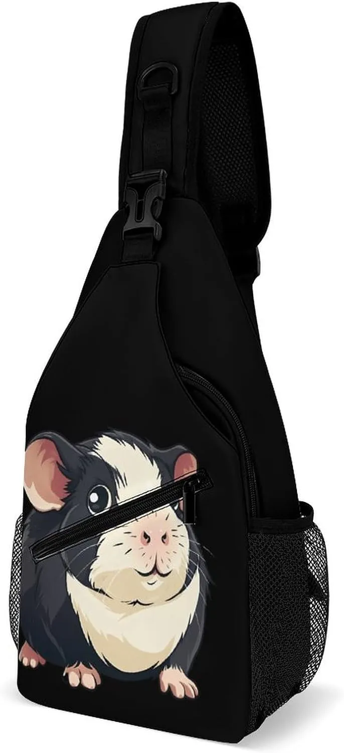 Guinea Pigs Cute Printed Crossbody Bags Casual Sling Backpack with Adjustable Strap for Women Men