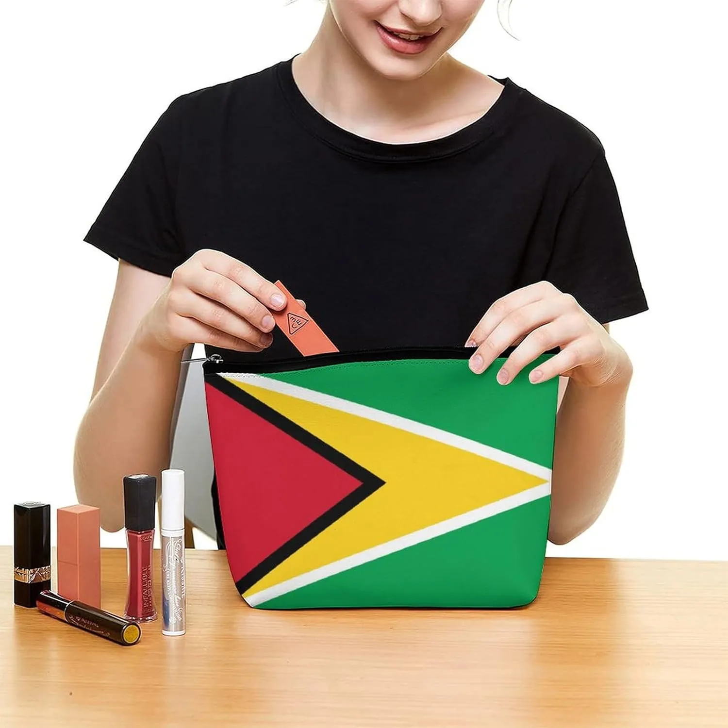 Guyana Flag Portable Makeup Organizer for Travel Cosmetic Bag for Purse