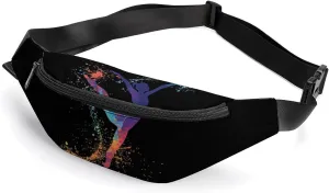 Gymnastics Girl Crossbody Fanny Pack Waist Packs Adjustable Shoulder Bags Sling Bag for Hiking Running Cycling