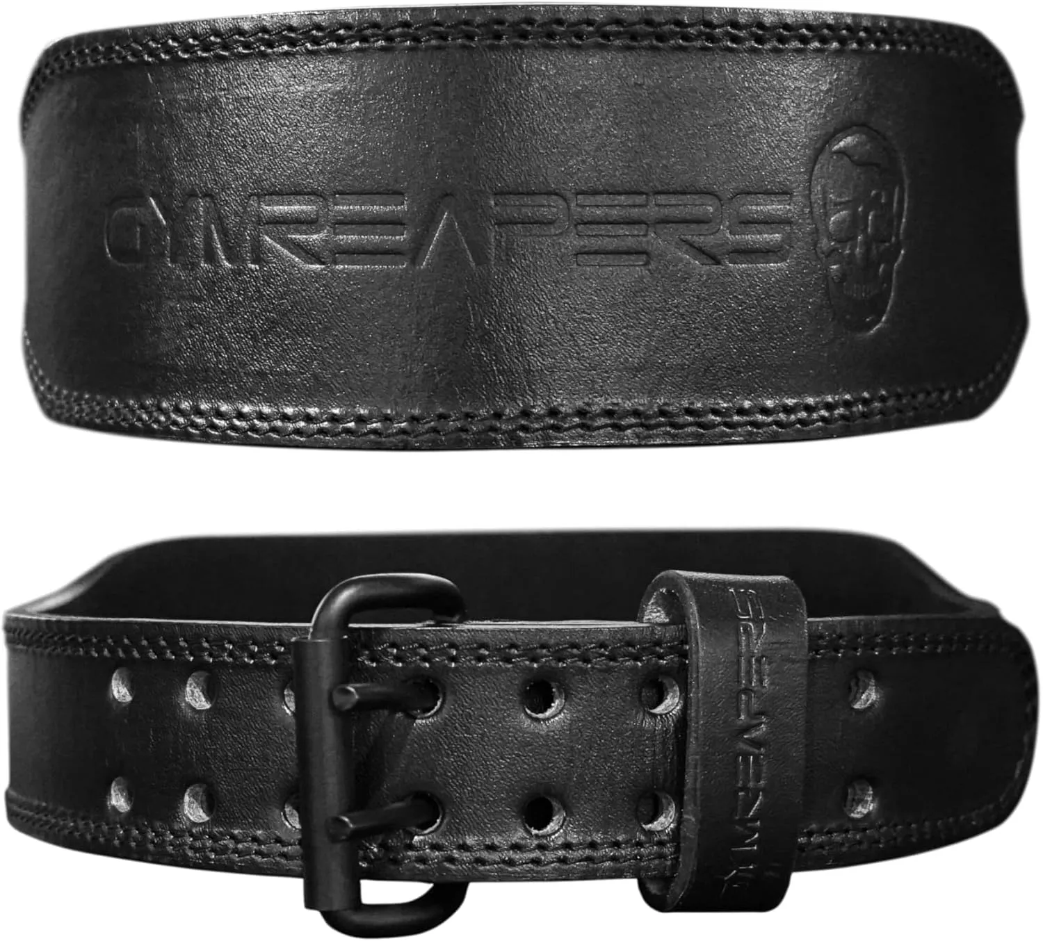 Gymreapers Weight Lifting Belt - 7MM Heavy Duty Pro Leather Belt with Adjustable Buckle - Stabilizing Lower Back Support 4 Inches Wide For Weightlifting, Bodybuilding, Cross Training