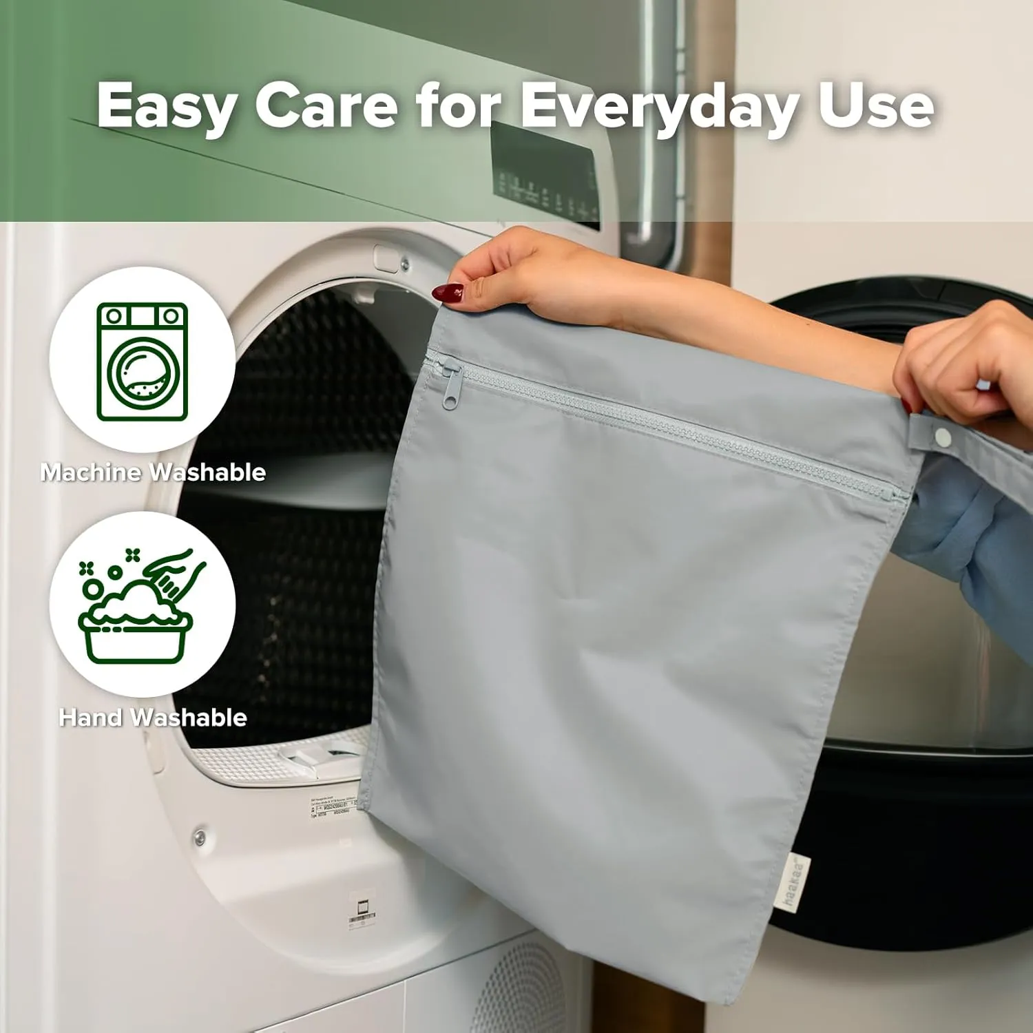 haakaa Waterproof Wet Bags for Baby, Wet Dry Bags for Diaper Bag, Travel, Swimsuit, Beach, Pool, Pump Parts, Stroller, Daycare,Yoga, Grey